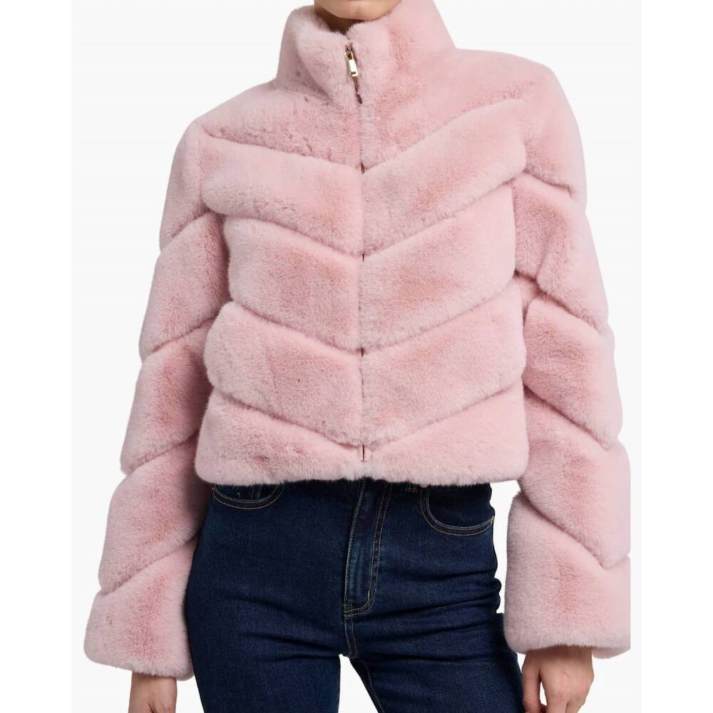 NEW GENERATION LOVE brianna faux fur jacket in ballet slipper